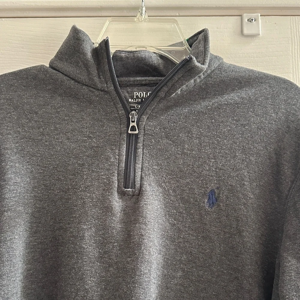 Polo by Ralph Lauren Men's Charcoal Zip-Up Sweater Casual Preppy Large